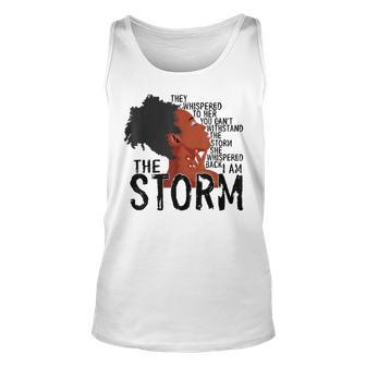 Black History Month African Woman Afro I Am The Storm V3 Unisex Tank Top - Seseable