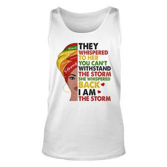Black History Month African Woman Afro I Am The Storm V8 Unisex Tank Top - Seseable