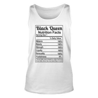 Black Queen Nutrition Facts Black History Month Pride V2 Unisex Tank Top - Seseable