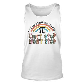 Cant Stop Pi Wont Stop Leopard Pi Day Math Lover Unisex Tank Top | Mazezy