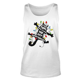 Cat Christmas If That Thing Had 9 Lives She Just Spent All Unisex Tank Top - Seseable