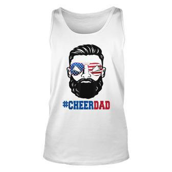 Mens Mens Cheer Dad Fathers Day Patriotic 4Th Of July Beard Dad Tank Top | Mazezy