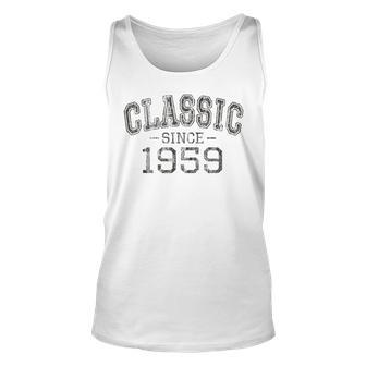 Classic Since 1959 Vintage Style Born In 1959 Birthday Tank Top | Mazezy