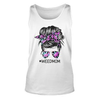 Classy Mom Life With Leopard Mom Marijuana Weed Lover Unisex Tank Top | Mazezy