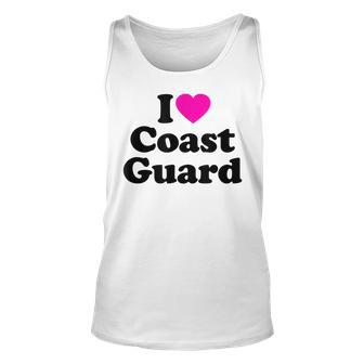Coast Guard Love Heart College University Alumni Unisex Tank Top - Seseable