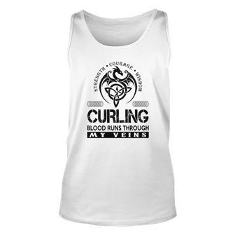 Curling Blood Runs Through My Veins V2 Unisex Tank Top - Seseable