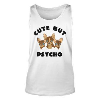Cute But Psycho Squad Of Chihuahuas Fun T Unisex Tank Top | Mazezy