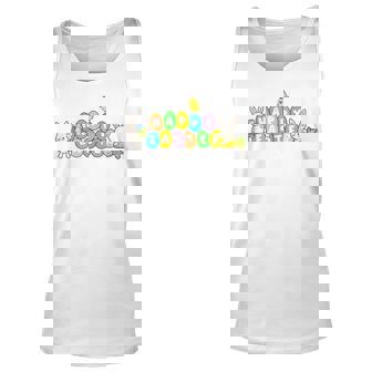 Cute Happy Easter Eggs With Bunny Rabbits - Happy Easter Unisex Tank Top | Mazezy