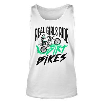 Cute Real Girls Ride Dirt Bikes | Funny Motorbike Racer Gift Unisex Tank Top - Seseable