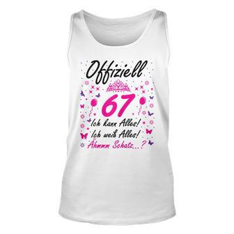 Damen 67 Geburtstag Lustig Offiziell 67 Ich Kann AllesSchatz Tank Top - Seseable