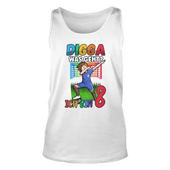 Digga Was Geht Ich Bin 8 Fußball Junge Dabbing Unisex TankTop für den 8. Geburtstag - Seseable