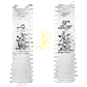 Dogs Make Me Happy Humans Make My Head Hurt Dogs Lover Tank Top | Mazezy