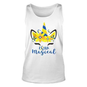 Down Syndrome Awareness Unicorn Girl Mom Extra Magical Unisex Tank Top - Seseable