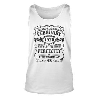 Februar 1978 Legenden Unisex TankTop, 45. Geburtstag Mann Retro - Seseable