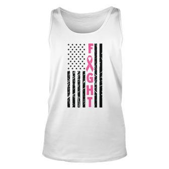 Fight Breast Survivor American Flag Breast Cancer Awareness Tank Top | Mazezy