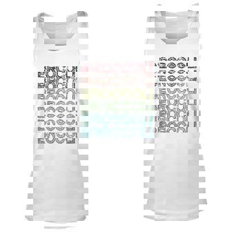 Funny Vegetarian Party Vintage Vegan Broccoli Men Women Tank Top Graphic Print Unisex - Thegiftio