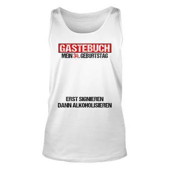 Gästebuch 34 Geburtstag Mann Frau Lustig 34 Geburtstag Deko Tank Top - Seseable