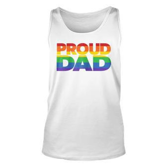 Gay Pride Shirt Proud Dad Lgbt Parent T-Shirt Fathers Day Unisex Tank Top | Mazezy