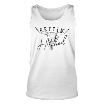 Gettin Hitched Gettin Rowdy Western Bachelorette Party V3 Unisex Tank Top - Seseable