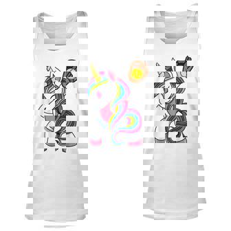 Girls Funny Dabbing Softball Unicorn Apparel Youth Dab Unisex Tank Top | Mazezy