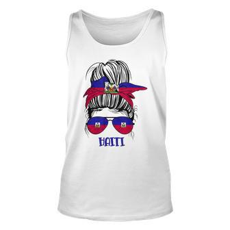 Haitian Girl Messy Bun Haiti Girl Haiti Woman Flag Proud Unisex Tank Top | Mazezy
