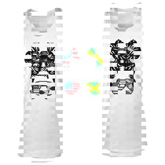 Half American Half Jamaican Girl Usa Jamaica Flag Patriot Unisex Tank Top | Mazezy