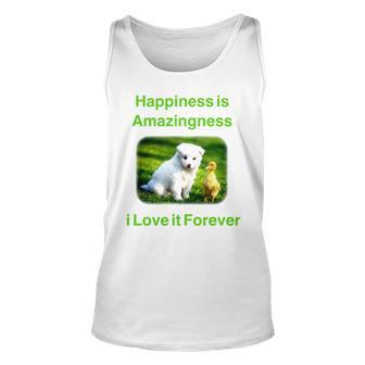 Happiness Is Amazingness I Love It Forever Unisex Tank Top | Mazezy