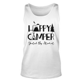 Happy Camper Fueled By Alcohol Drinking Party Camping Tank Top | Mazezy