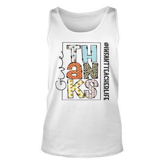 Happy Hallothanksmas Infant Teacher Life Thanksgiving V2 Unisex Tank Top - Thegiftio UK