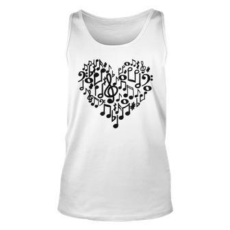 Heart Shape Musical Notes Tie Dye Funny Valentines Day 2023 Unisex Tank Top - Seseable