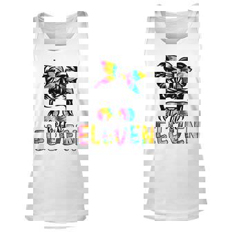 Hello Eleven Messy Bun I Am 11 Year Old Happy Birthday Girl Tank Top | Mazezy