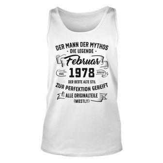 Herren Der Mann Mythos Die Legend Februar 1978 45 Geburtstag Tank Top - Seseable