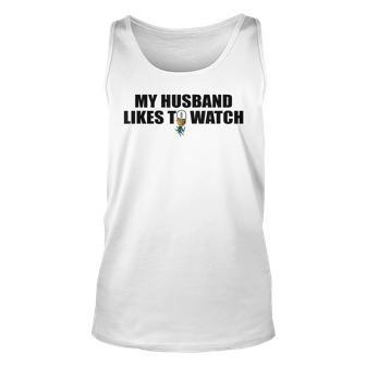 My Husband Likes To Watch Upside Down Pineapple Swingers Tank Top | Mazezy