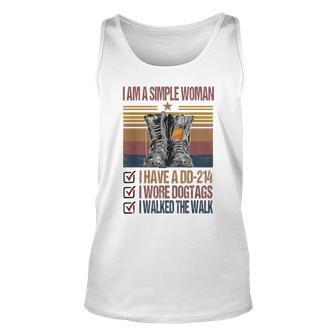 I Am A Simple Woman I Have A Dd-214 Veteran Lover Unisex Tank Top - Seseable