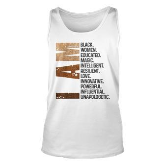 I Am Black Women Black History Month Educated Black Girl V2 Unisex Tank Top - Seseable