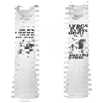 I Like Dogs And Turtles And Maybe 3 People Funny Dogs Turtle Unisex Tank Top - Seseable
