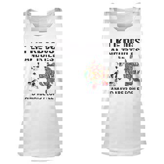 I Like Dogs And Turtles And Maybe 3 People Funny Gift Unisex Tank Top - Seseable