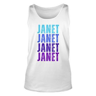 I Love Janet Modern Pattern First Name Janet Unisex Tank Top | Mazezy