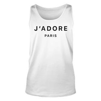 I Love Paris J-Adore Paris White Graphic Unisex Tank Top | Mazezy