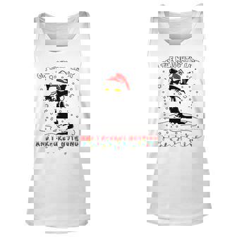 Im On The Naughty List And I Regret Nothing Black Cat Xmas Unisex Tank Top - Thegiftio