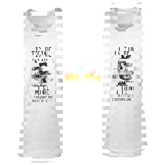 Its Fine Im Fine Everything Is Fine Funny Cat Black Men Women Tank Top Graphic Print Unisex - Thegiftio