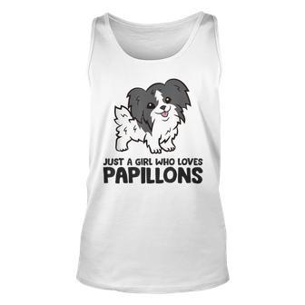 Just A Girl Who Loves Papillons Love Papillon Dogs Unisex Tank Top | Mazezy