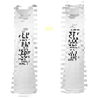 Keep Calm And Let Scott Handle It Funny Scott Name Unisex Tank Top | Mazezy
