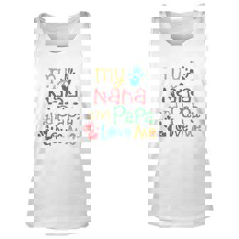 Kids Nana And Papa Love Me Grandchild Grandkids Men Women Tank Top Graphic Print Unisex - Thegiftio UK