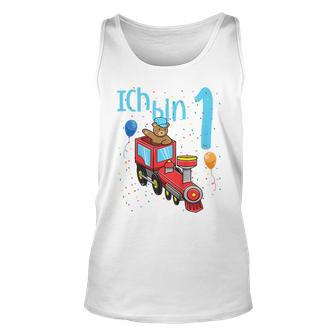 Kinder Erster Geburtstag Teddy Lokomotive Ich Bin Eins 1 Jahr Tank Top - Seseable