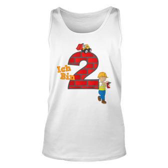 Kinder Geburtstags 2 Jahre Junge Bagger Baumeister Tank Top - Seseable