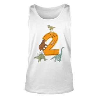 Kinder Geburtstags 2 Jahre Junge Dinosaurier Dino Tank Top - Seseable