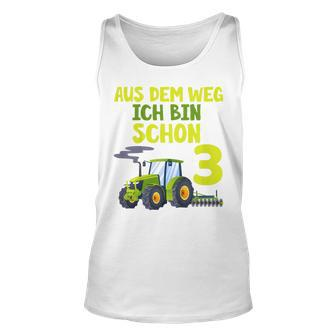 Kinder Ich Bin Schon 3 Traktor Unisex TankTop für Jungen, Trecker Motiv - Seseable