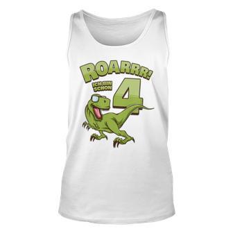 Kinder Vierter Geburtstag Geschenk Dinosaurier 4 Jahre Tank Top - Seseable