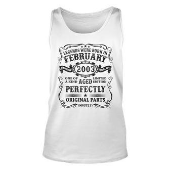 Legenden Feb. 2003 Unisex TankTop, 20. Geburtstagsgeschenk für Männer - Seseable